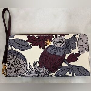 Tory Burch Floral Clutch - Cream and Burgundy